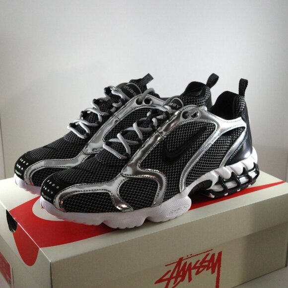 Stussy x Nike Air Zoom Spiridon Cage 2 Pure Platinum 2020 CU1854-001 US 11 DS - Picture 9 of 15